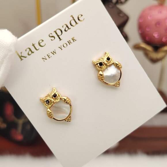 kate spade Jewelry - Kate Spade Owl Mother of Pearl Stud Earrings